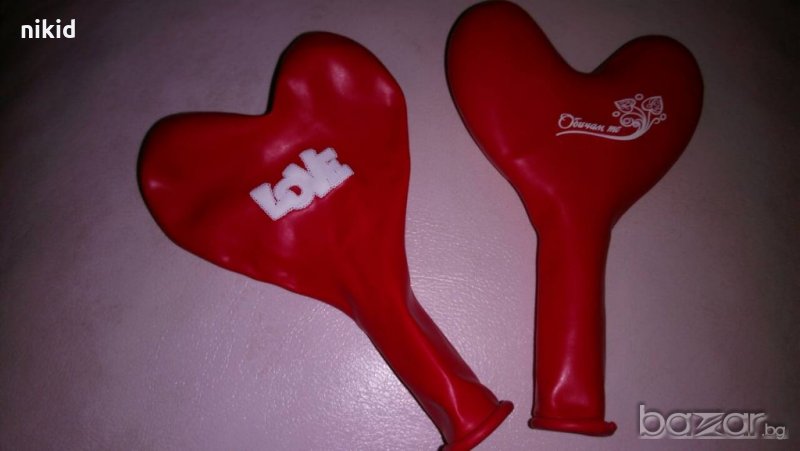 Балон червено сърце с надпис love  и  Обичам те Свети Валентин, снимка 1