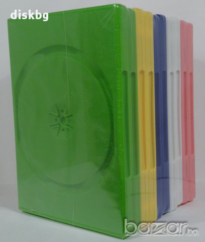 Кутия за DVD 10 броя (DVD Box) единична 14мм цветна, снимка 1 - Други - 11968886