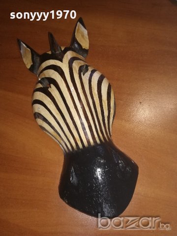 маска от дърво-зебра-31х13х6см-внос швеицария, снимка 5 - Колекции - 20997632