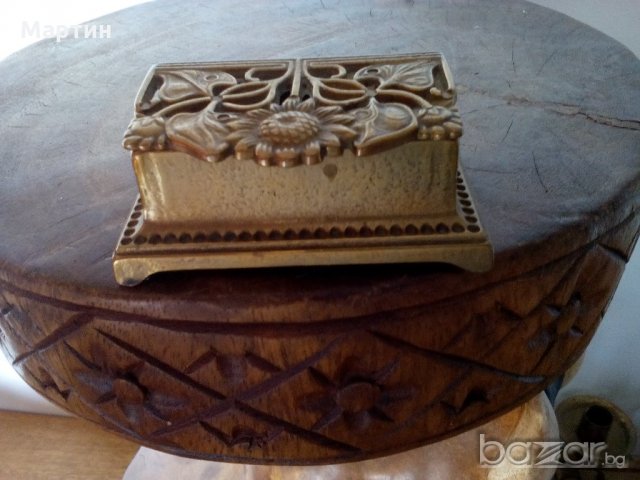 Стара масивна  бронзова - Мастилница - 1 бр. ( 777985) , снимка 2 - Декорация за дома - 18315332