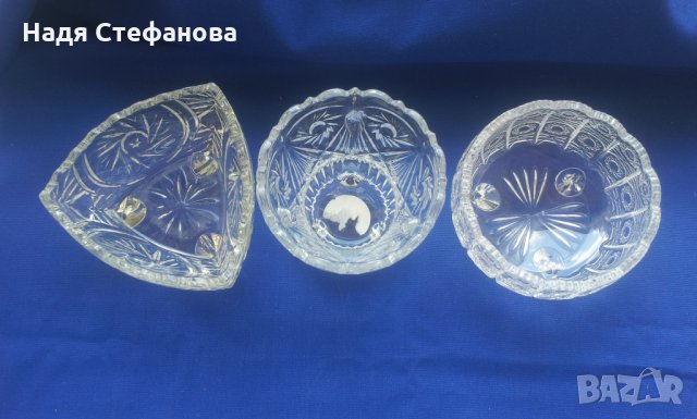 Три кръгли кристални бонбониерки различни , снимка 10 - Други - 25690495
