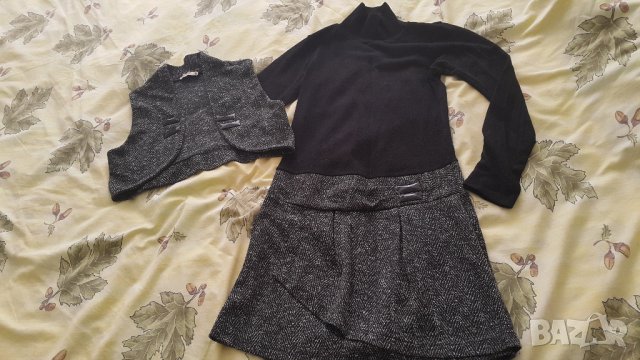 Зимна рокля с поло яка и елек, снимка 3 - Рокли - 25251879