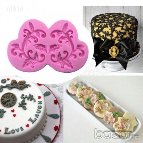  пълзящи листа силиконов молд форма за декорация торта фондан шоколад и др