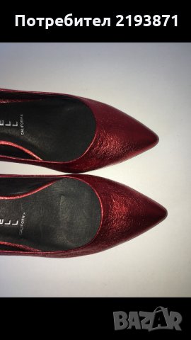 Кожени с ефект блясък червени обувки Jeffrey Campbell номер 39, снимка 10 - Дамски обувки на ток - 24329233