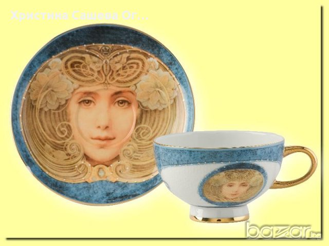 Чаши за кафе и чай-оригинален костен порцелан със злато, снимка 2 - Чаши - 18705283