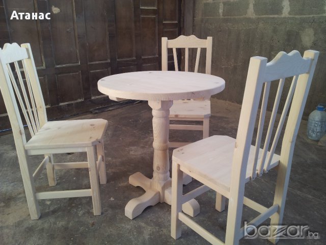 Кръгла маса и столове, снимка 5 - Маси - 17005023