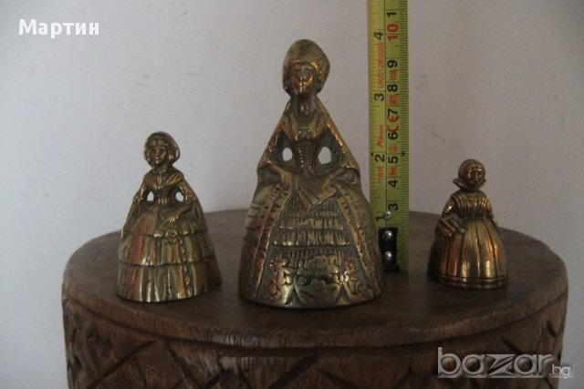 Колекционерски стари масивни бронзови - Камбанки - 3бр. !!! (00480), снимка 5 - Антикварни и старинни предмети - 11737940