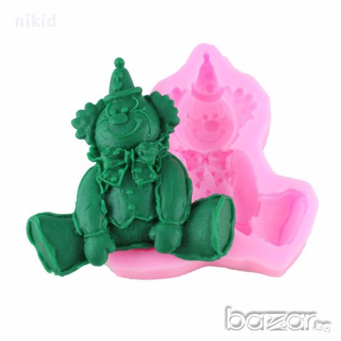 силиконов молд форма 3D клоун палячо кукла  рожден ден украса декор торта фондан шоколад
