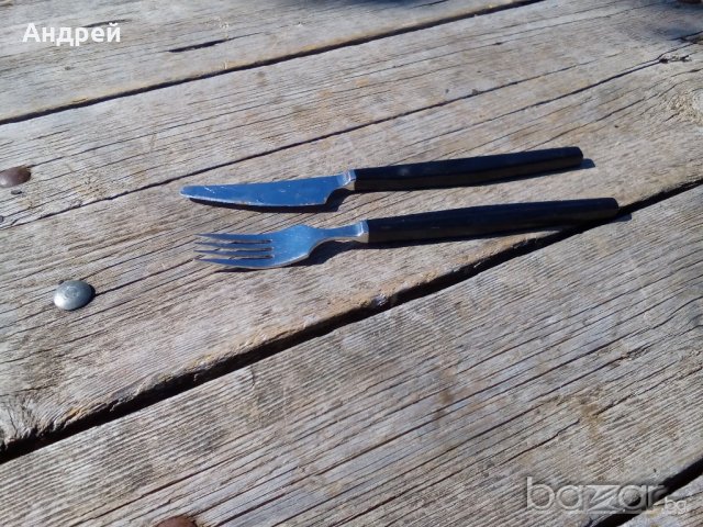 Нож и вилица, снимка 2 - Антикварни и старинни предмети - 19573560