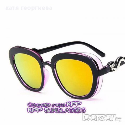 Слънчеви очила лилави огледални с котенце на рамките, снимка 3 - Слънчеви и диоптрични очила - 14437468