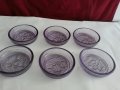 Стъклени лилави чинийки купички, снимка 1