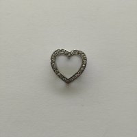 Сребърно сърце с цирконий - сребро проба 925, снимка 4 - Колиета, медальони, синджири - 19383160
