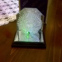 стъклен светещ паун, снимка 6 - Декорация за дома - 22843237