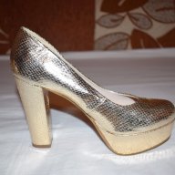 ROOTS! - 100% Оригинални страхотни дамски обувки на ток от Норвегия / Златисти / Блестящи / Луксозни, снимка 6 - Дамски обувки на ток - 17279016