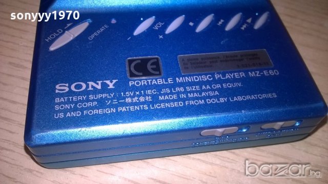 Sony mz-e60-portable minidisc player-внос швеицария, снимка 12 - Ресийвъри, усилватели, смесителни пултове - 18474083