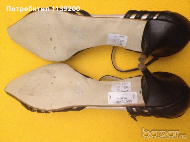 41 San Marina черни луксозни италиански обувки естествена кожа с ток, снимка 14 - Дамски обувки на ток - 20867001