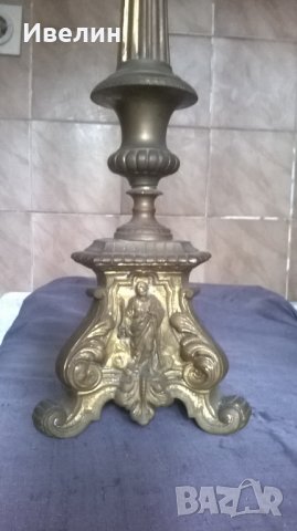 голям бароков свещник, снимка 4 - Антикварни и старинни предмети - 25652755