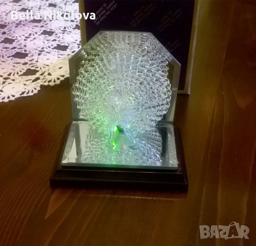 стъклен светещ паун, снимка 6 - Декорация за дома - 22843237