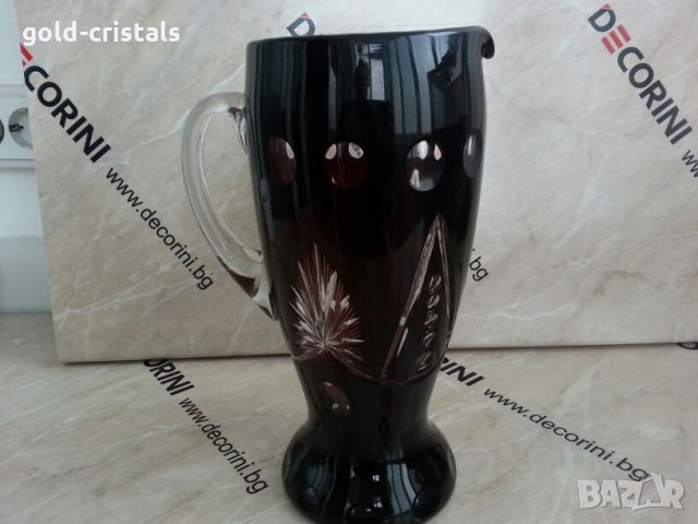 кристална кана цветен кристал, снимка 13 - Антикварни и старинни предмети - 25043935