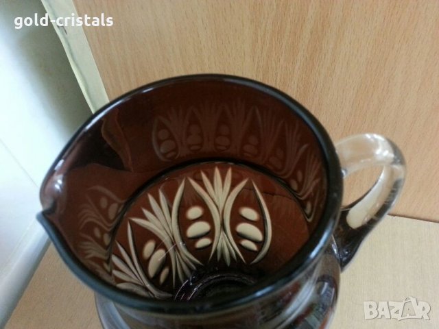 кристална кана гравирана , снимка 3 - Антикварни и старинни предмети - 25661817