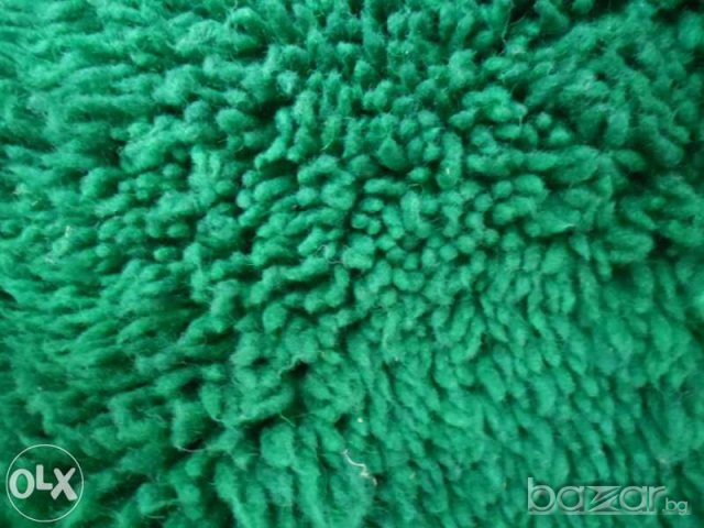 дългокосмест зелен  губер естествена вълна ръчно тъкан, снимка 5 - Покривки за легло - 12014708