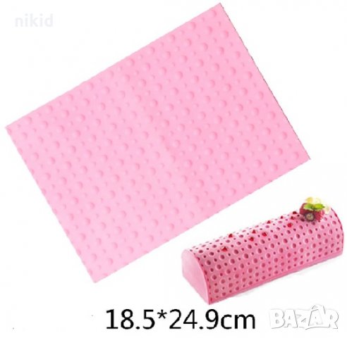 Вдлъбнати кръгчета релефна текстурна подложка силиконов молд форма декор торта фондан руло