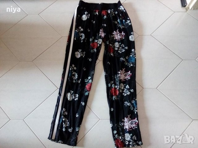 Ефирен панталон със флорални мотиви, снимка 5 - Панталони - 25710260