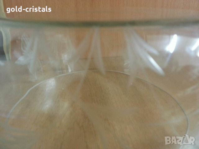 кристална гравирана купа, снимка 3 - Антикварни и старинни предмети - 25187110