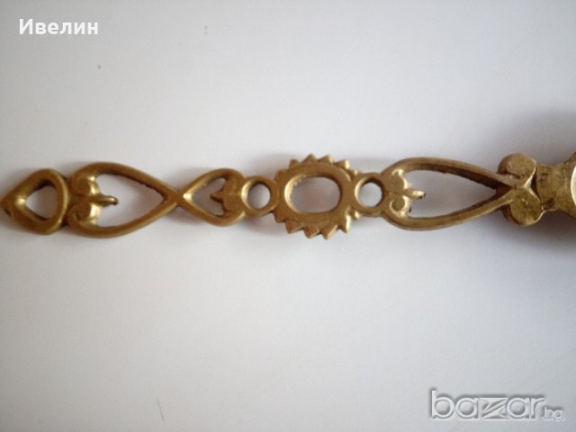 стара месингова лъжица, снимка 3 - Антикварни и старинни предмети - 21179192