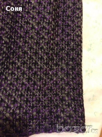 Вълнен Сиво - лилав дамски костюм, снимка 2 - Костюми - 13487765