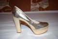 ROOTS! - 100% Оригинални страхотни дамски обувки на ток от Норвегия / Златисти / Блестящи / Луксозни, снимка 6