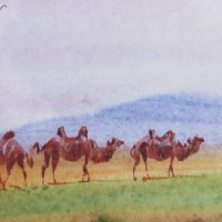Серия малки традиционни картини живопис в рамка- Монголия, снимка 3 - Други ценни предмети - 25853564