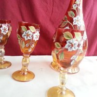 Кристален сервиз  Бохемия гарафа и 6бр чаши , снимка 6 - Антикварни и старинни предмети - 20824620