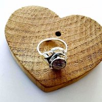 сребърен пръстен с пъстър седеф, размер №53, снимка 4 - Пръстени - 19800369