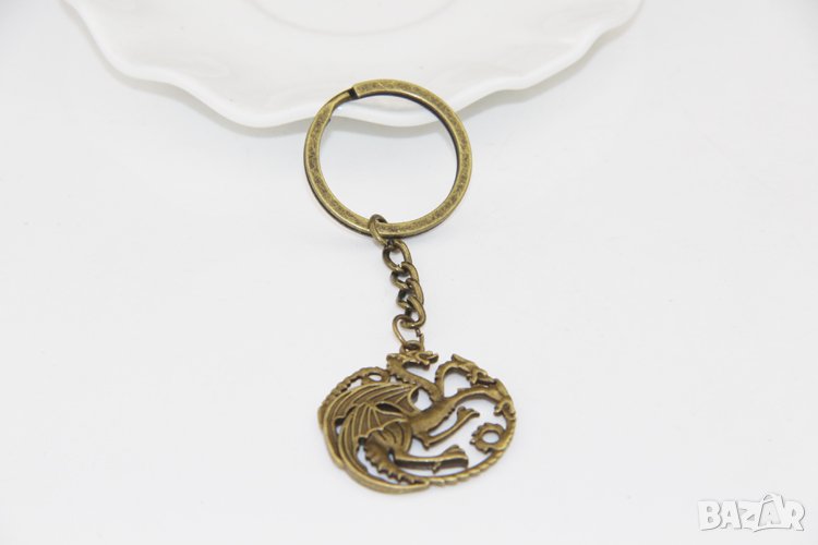 House of the Dragon (🏡🐲) ключодържател триглав дракон Таргериен герб, снимка 1