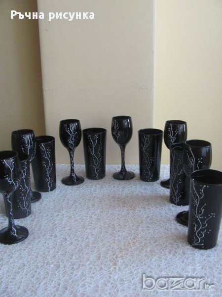 Налични-чаши черно и бяло 12 броя, снимка 1