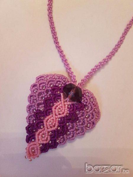 Колие ръчна изработка сърце свети валентин, снимка 1