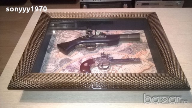 ретро/колекция-картина с пищови 50х40х7см-с стъкло и за стена, снимка 12 - Антикварни и старинни предмети - 17092855