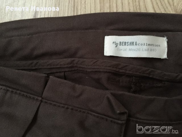 BERSHKA дамски панталон , оригинал, с басти, размер 36, кафяв, много запазен, снимка 3 - Панталони - 11057807