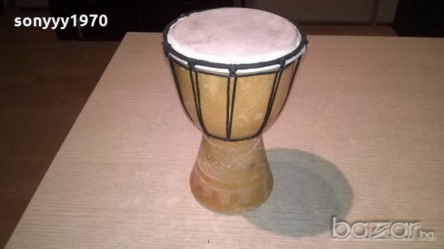 резбована тарамбука-20х14см-внос швеицария, снимка 2 - Ударни инструменти - 20051417