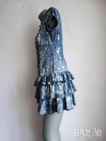 Adidas Neo Дамска Дънкова Рокля на Фабрични Пръски Size S, снимка 8 - Рокли - 24300226