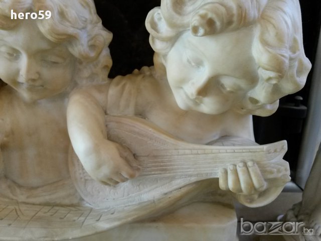 Авторска Мраморна Фигура-уникат 19в.Adolpho Cipriani (Italian, 1880-1930), , снимка 3 - Антикварни и старинни предмети - 16325680