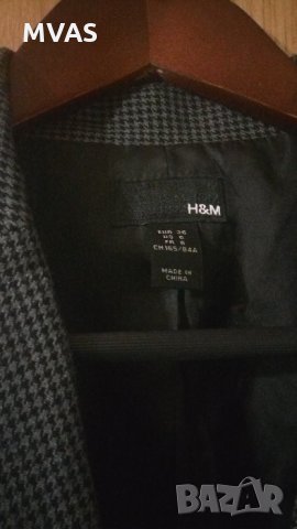 Ново елегантно сако с късо ръкавче H&M S размер, снимка 4 - Сака - 22537600