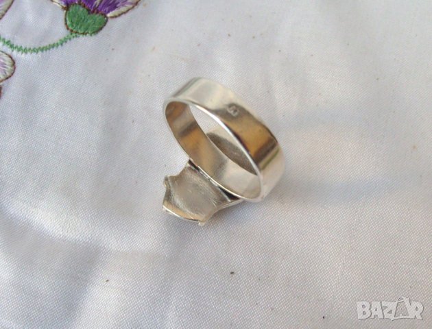 Старинен Сребърен Пръстен с Тигрово Око, снимка 6 - Пръстени - 24399141