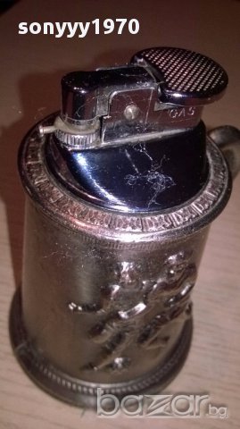 Ретро запалка-халба с футболисти и топка 11/9/7см-внос швеицария, снимка 15 - Антикварни и старинни предмети - 16444657