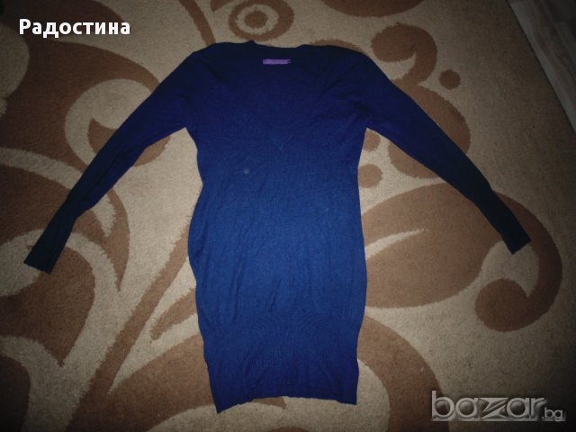 Дамска туника тънко плетиво със шпиц деколте, снимка 1 - Блузи с дълъг ръкав и пуловери - 13726866