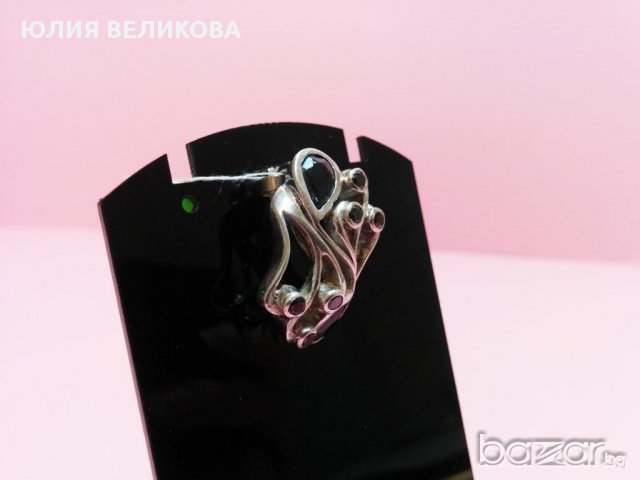 Сребърна висулка с оникс, снимка 3 - Колиета, медальони, синджири - 14161789