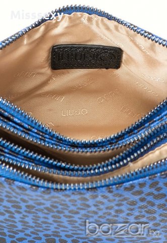 LIU JO 🍊 Дамска чанта с животински мотиви в синьо 22x16x5 cм нова с етикети, снимка 10 - Чанти - 15019808