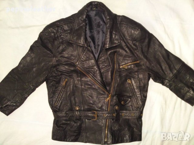 Дамско Кожено Яке Рокерско Мото Асиметрично закопчаване, снимка 12 - Якета - 25696700