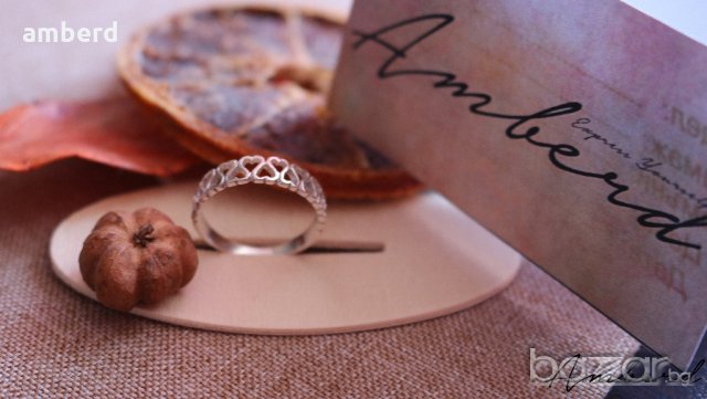 Изключително нежен сребърен пръстен R022, снимка 6 - Пръстени - 20276403